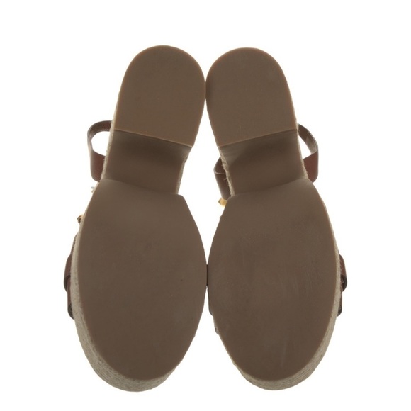 Miu Miu | NWOB Leather Platform Sandals with Yellow Ankle Straps - Size IT 40 - Picture 4 of 9